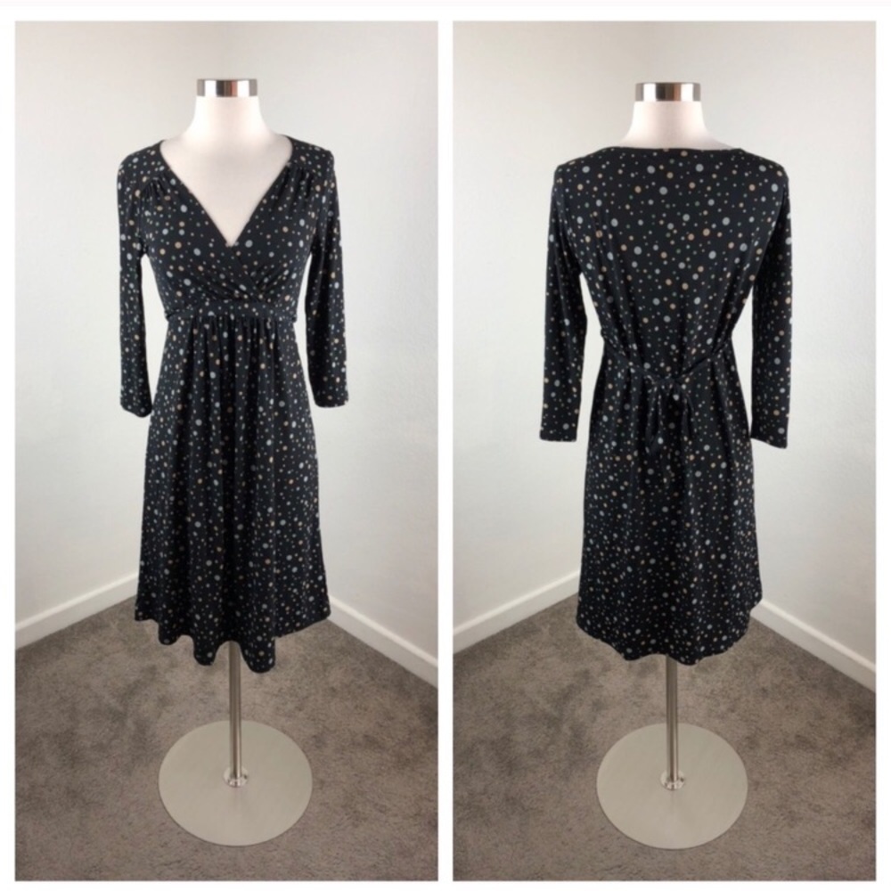 Motherhood Maternity black polkadot wrap dress